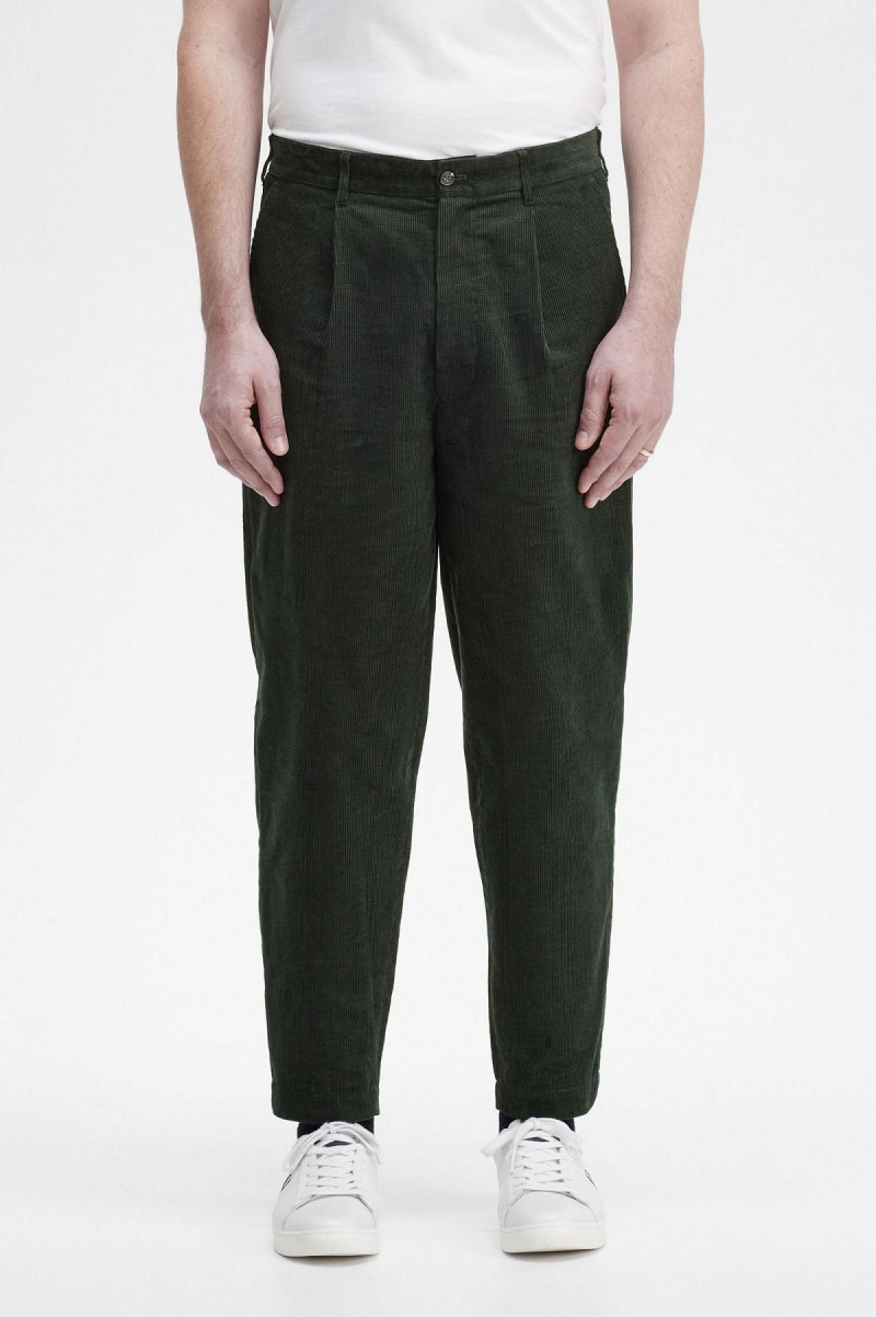 Fred Perry Waffle Cord Tapered Trousers Bukser Herre Grønn | FNOHY56129