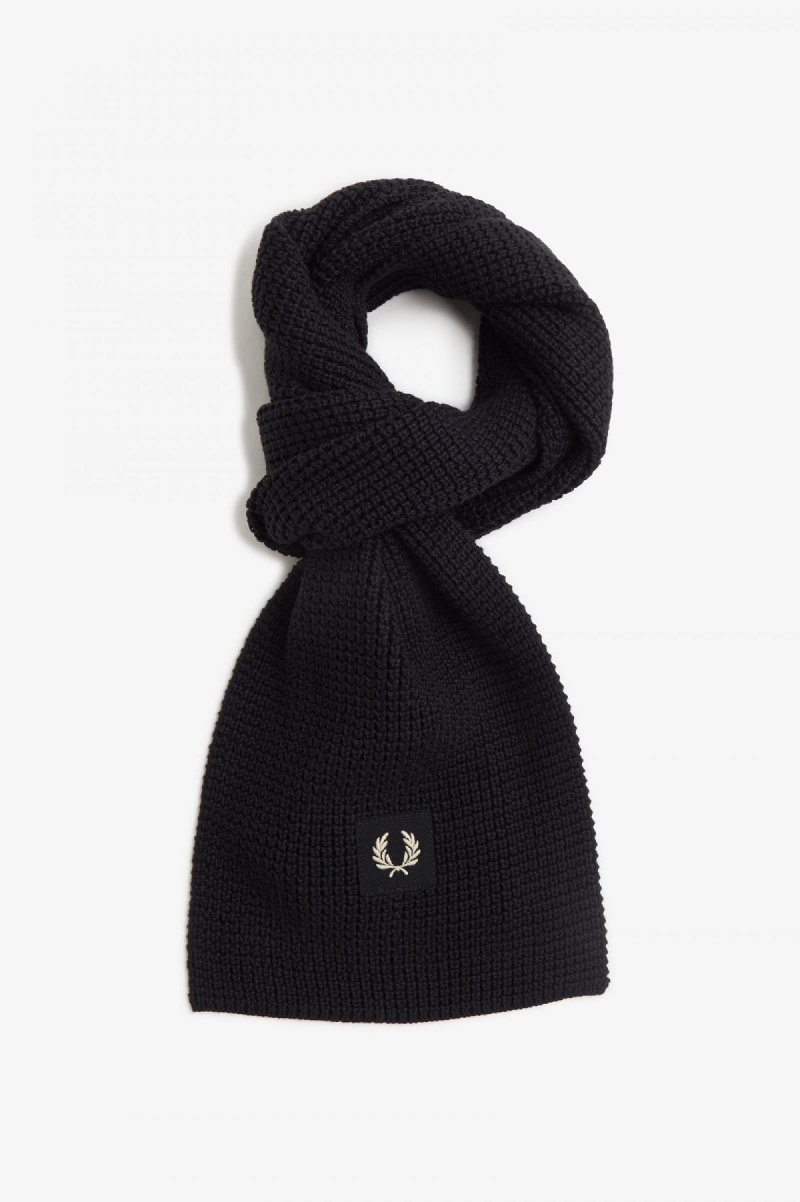 Fred Perry Waffle Knit Ribbet Skjerf Accessories Mørke | NODYB47627