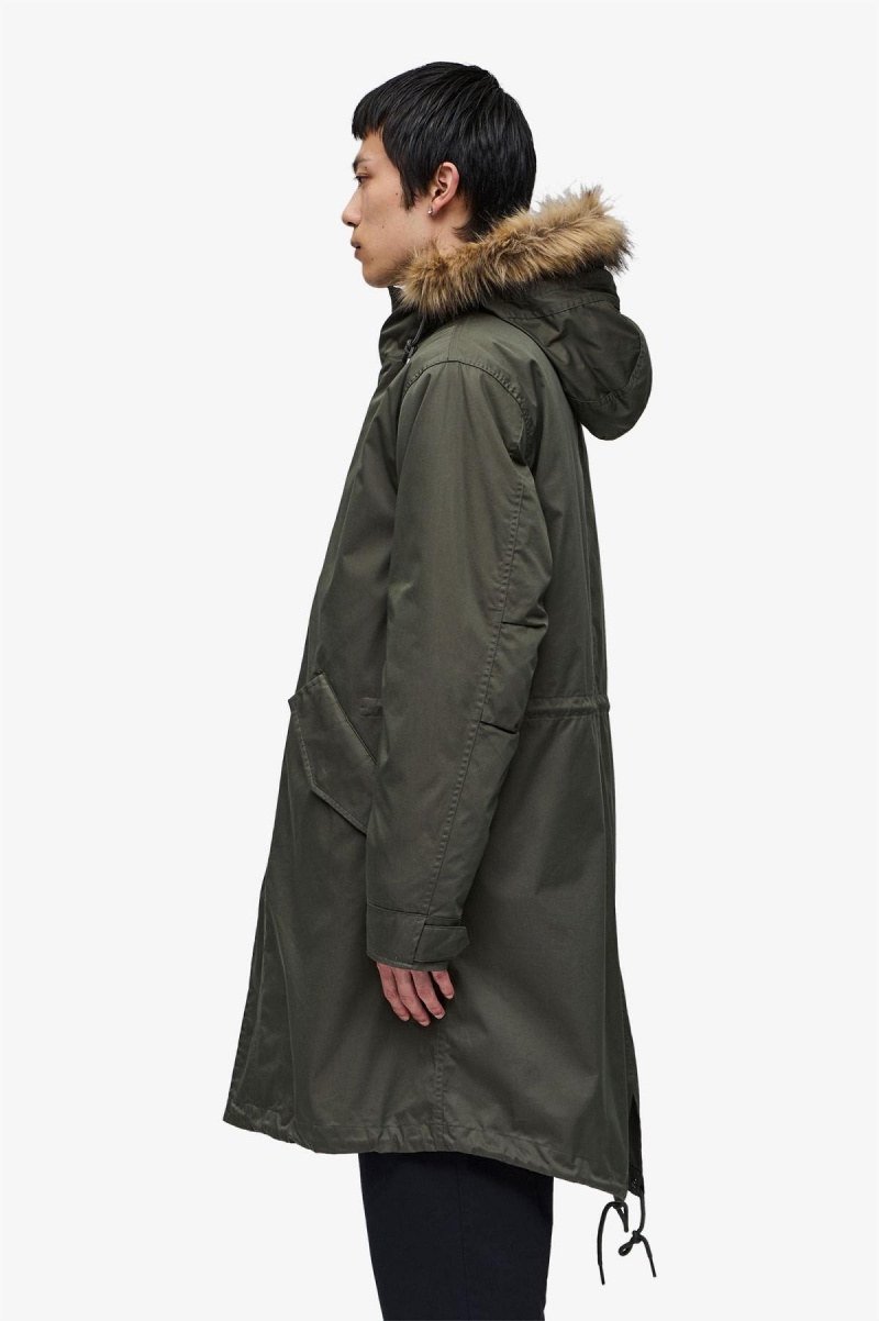 Fred Perry Zip-In Liner Parka Frakker Herre Grønn | NOJBT90000