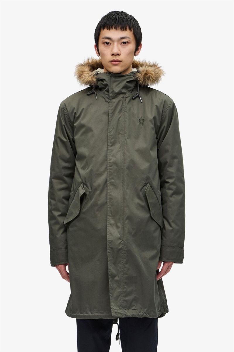 Fred Perry Zip-In Liner Parka Frakker Herre Grønn | NOJBT90000