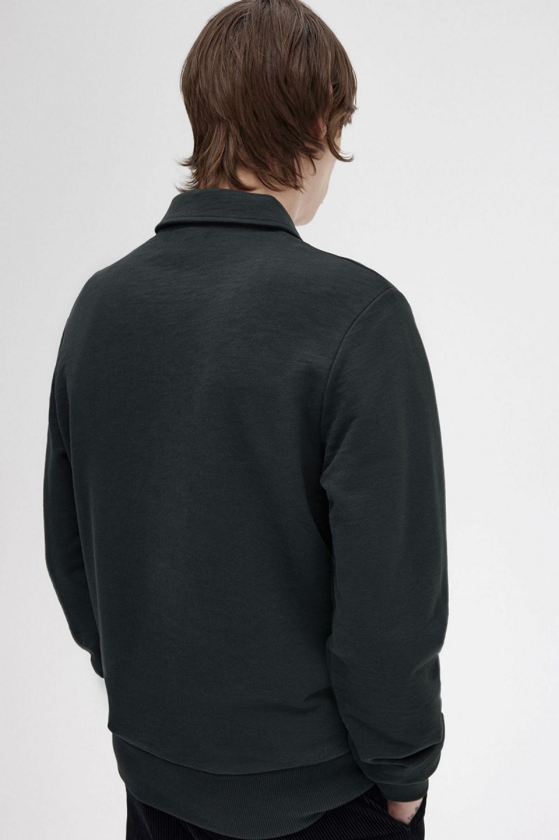 Fred Perry Zip Neck Collar Gensere Herre Grønn | BNOSD87979