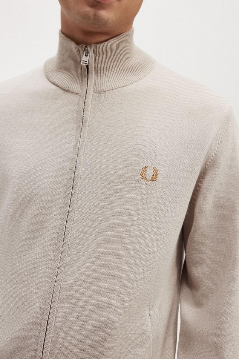 Fred Perry Zip Through Cardigan Strikkevarer Herre Mørke | NODYB39305