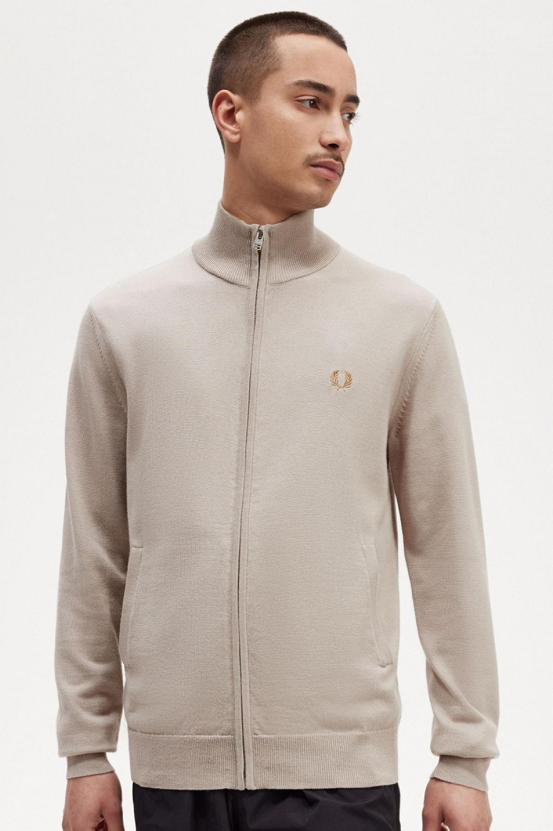 Fred Perry Zip Through Cardigan Strikkevarer Herre Mørke | NODYB39305