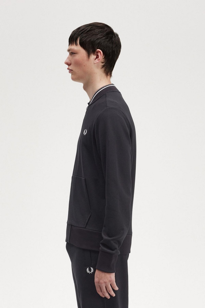 Fred Perry Zip Through Gensere Herre Svarte | ANODF41132