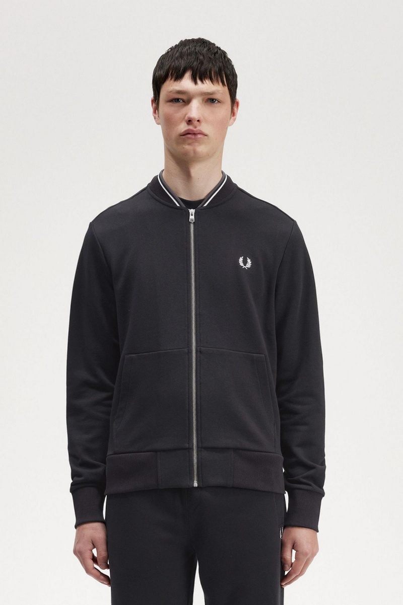 Fred Perry Zip Through Gensere Herre Svarte | ANODF41132